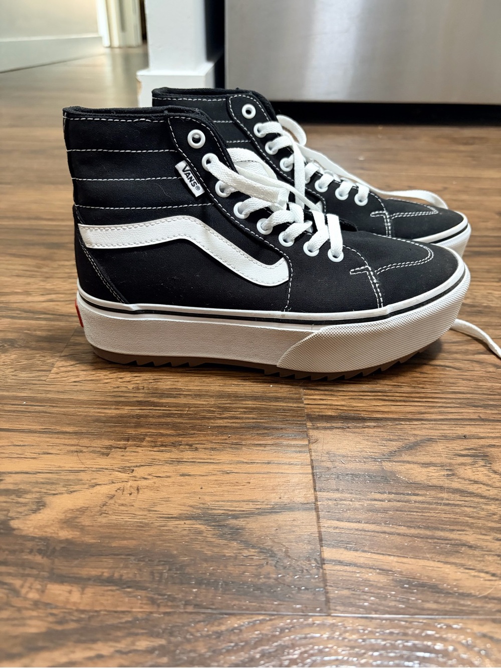 Vans Black & White High-Top Platform Sneakers